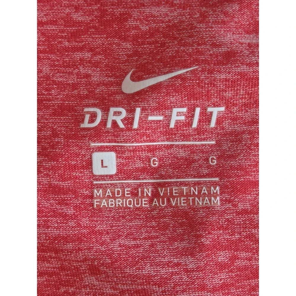 Women's Nike Dri Fit Shirt Running Hood Long Sleeves Red Swoosh Athleisure Large